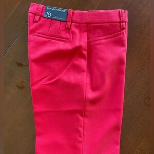 Banana Republic straight Italian wool pant in red, NWT.